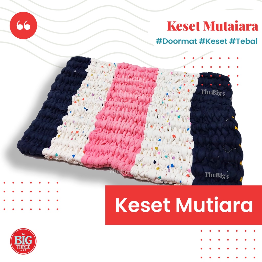 Keset Mutiara 50x32 cm Super Tebal / keset mutiara bahan kaos tebal padat murah jaring