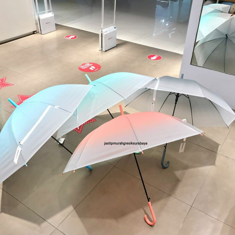GRADIENT COLOR LONG UMBRELLA PAYUNG PANJANG MINISO PAYUNG MINISO PAYUNG ESTETIK PAYUNG TRANSPARAN