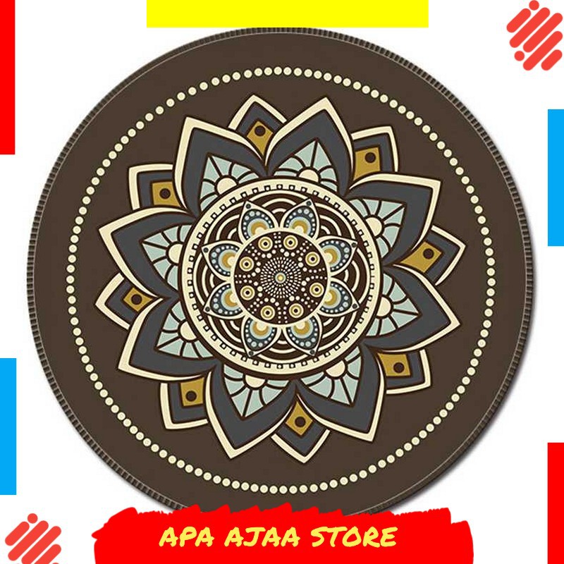 Terlariss !! Comfast Mouse Pad Bulat Anti Slip Vintage Bohemian 200mm
