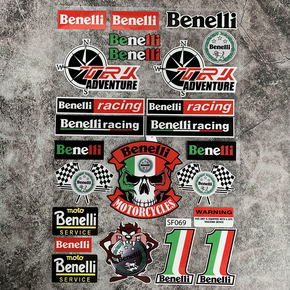 1 SET Benelli Reflective Motorcycle Stickers Laser Motorcross Logo Decals Helmet Decoration car/motorbike sticker