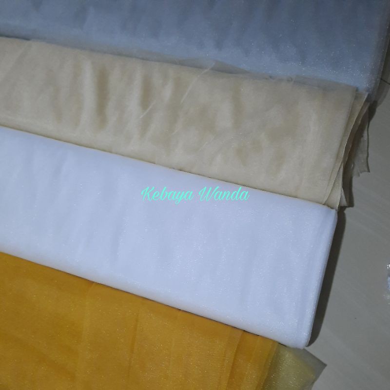 Kain Soft Tulle Cristal / Kain Tulle Halus / Kain Tile Polos Halus  / Kain Tille Polos