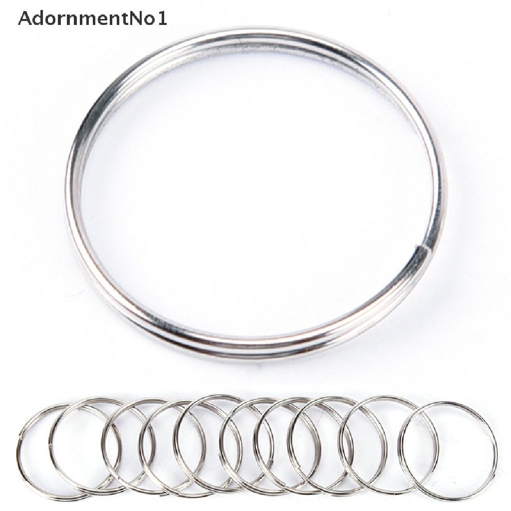 (AdornmentNo1) 10pcs Ring Gantungan Kunci Bahan Nikel Lapis Baja