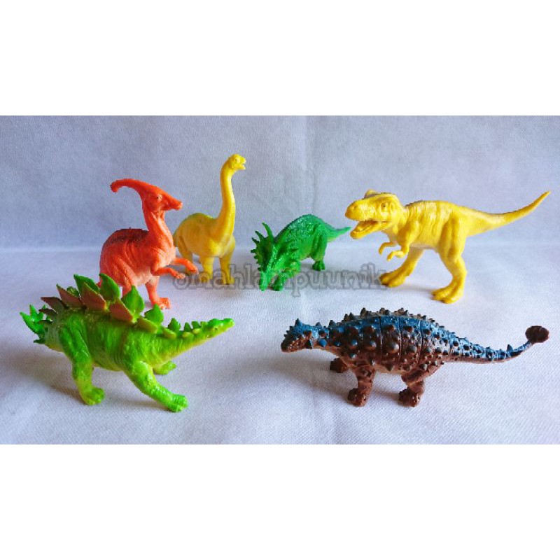 AJ Mainan Anak Edukasi Mainan Dinosaurus Karet Besar 15-17cm Isi 6Pcs Dino Murah