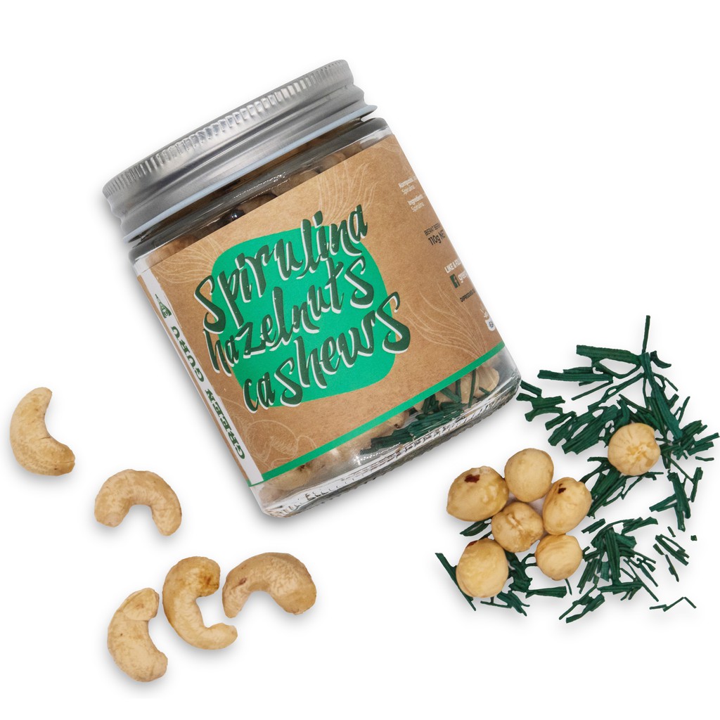 

Mixed Nuts – Spirulina Hazelnut Cashew 140Gr (Glass Jar)