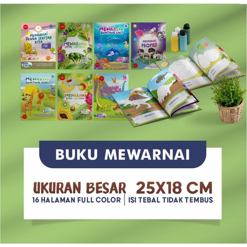 

BUKU MEWARNAI FULLCOLOUR | COLOURING BOOK | 16 HALAMAN | BUKU EDUKASI | BUKU MEWARNAI TK PAUD SD