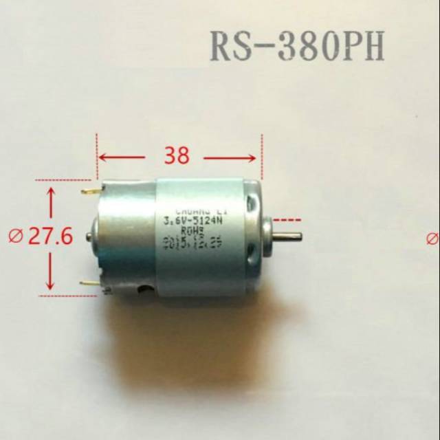 Dinamo dynamo RS380PH motor DC 3,6v speed 12.000 RPM 0,92 A shaft as dinamo 2,3 mm