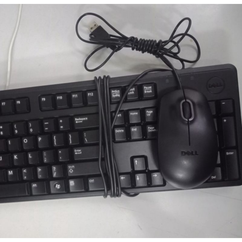 Keyboard dan Mouse USB Merk DELL Built Up, Original, Murah dan Garansi