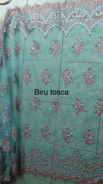 Kain tulle bordir 2tone/kain kebaya