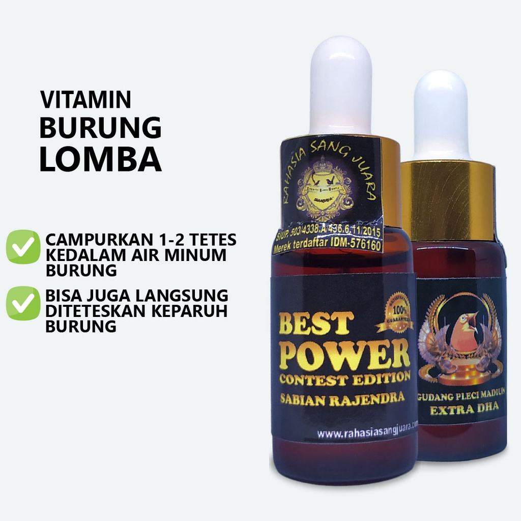 BEST POWER CONTEST EDITION | VITAMIN BURUNG PENAMBAH STAMINA INSTAN UNTUK PLECI KENARI MURAI BATU LOVEBIRD CUCAK IJO KACER KENARI TRUCUK