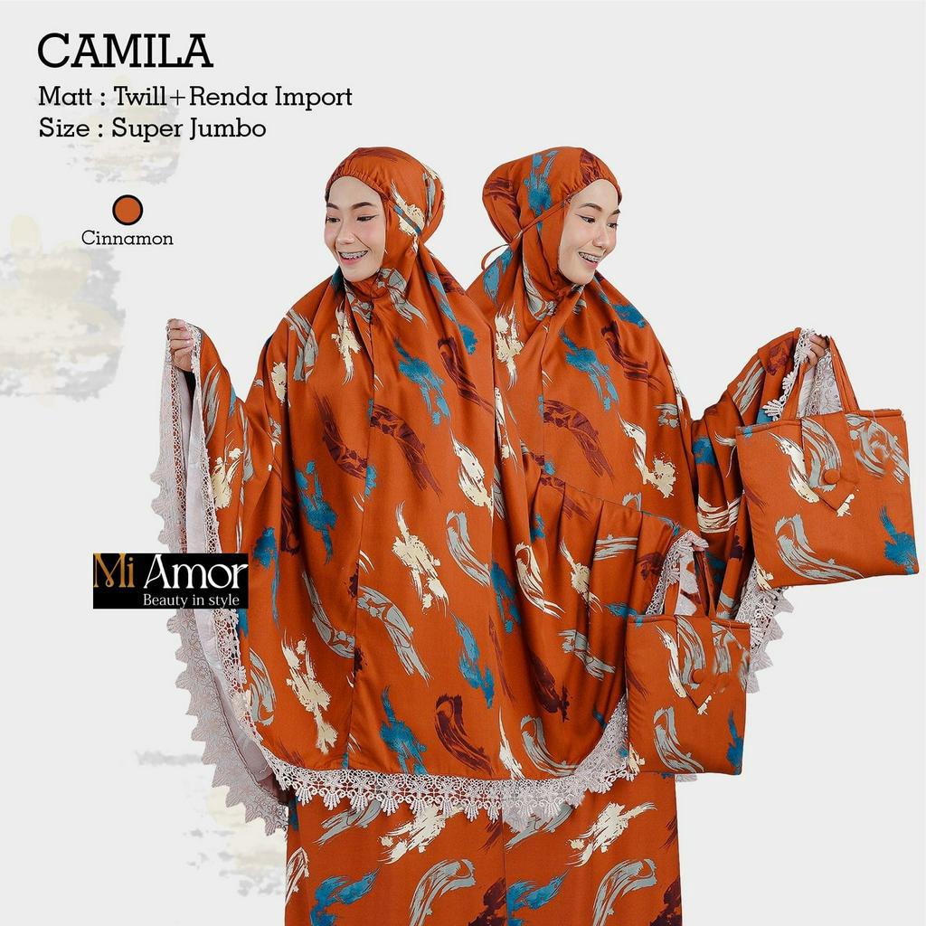 Camila Mukena Dewasa Twill Renda Import Muslim Original Produk By Mi Amore