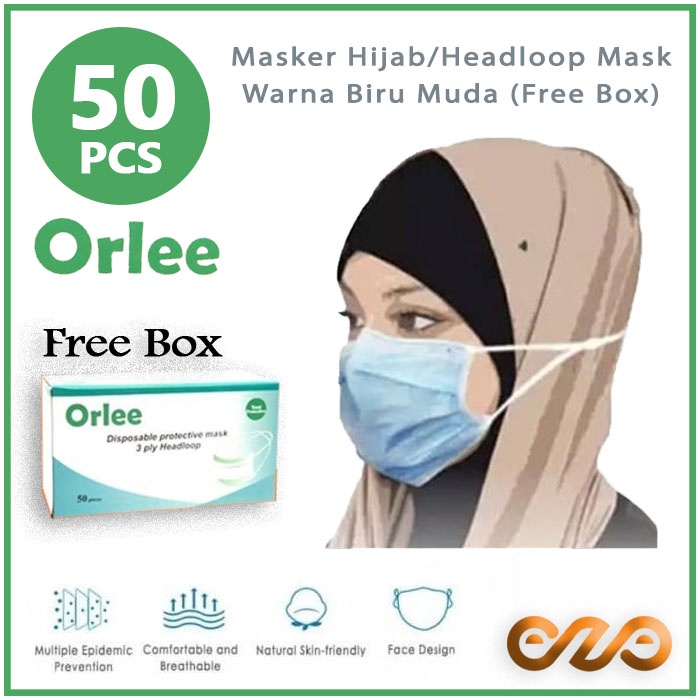 Jual Masker Merk Orlee 3 Ply 3Ply Earloop Headloop Medis Kemenkes ...