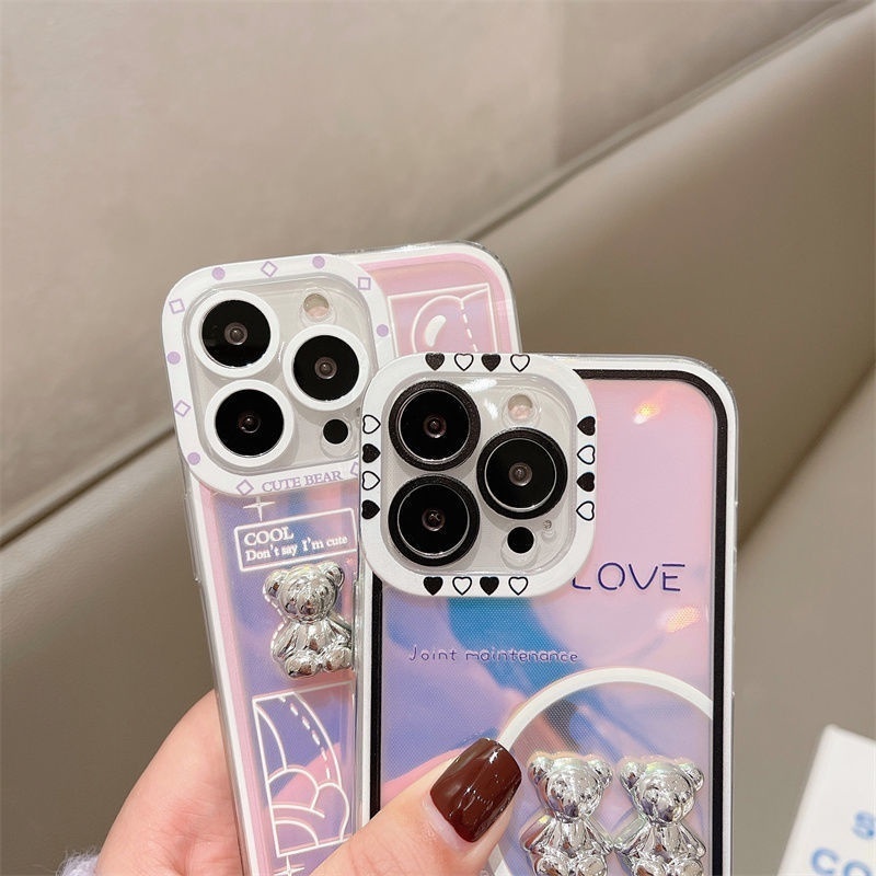 Casing Soft Case Silikon Motif Beruang 3D Untuk iPhone 12 / 13 / 11 Pro Max / X / Xs Max / Xr ihew