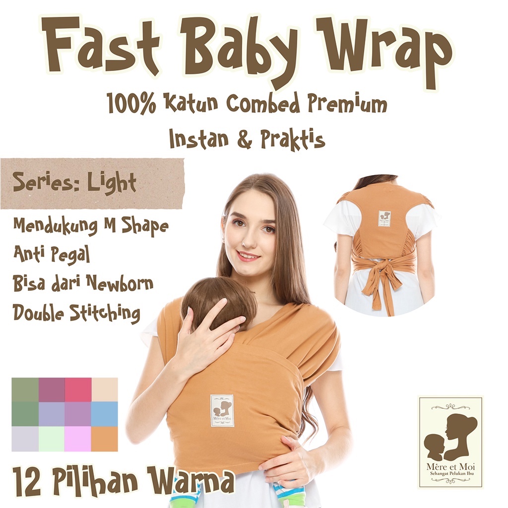 MERE ET MOI FAST BABY WRAP | Geos | Gendongan Kaos Bayi| [LIGHT SERIES]