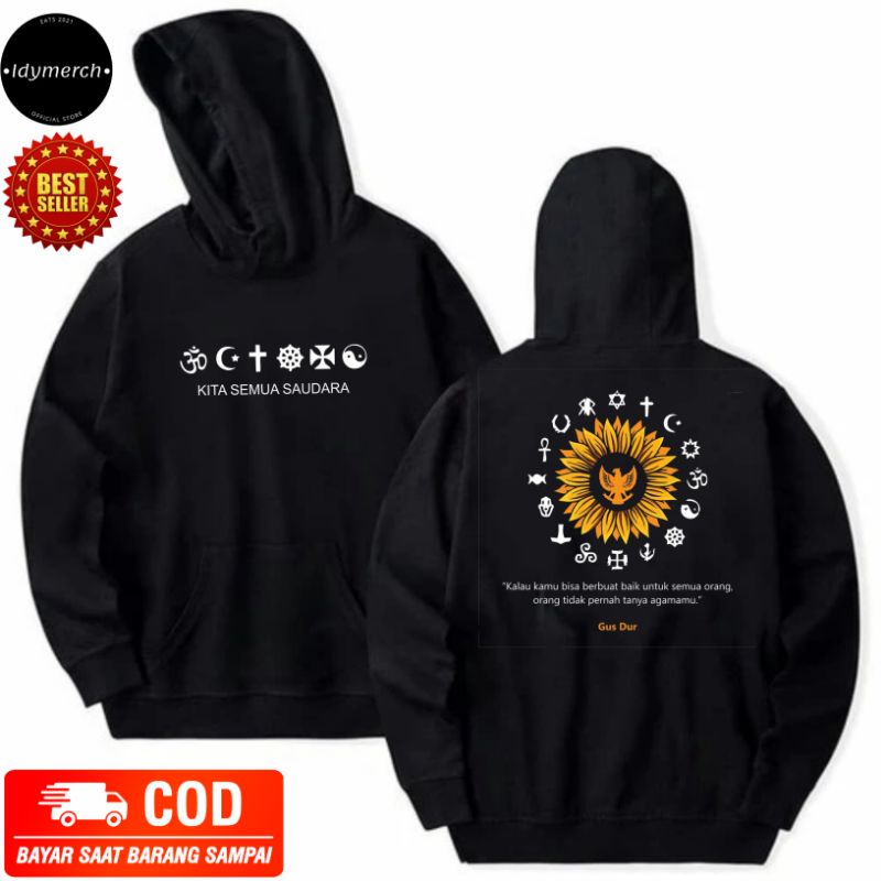 Jaket sweater Hoodie pluralisme | gusdur | Sweater Hoodie peace