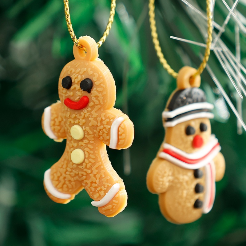 Ornamen Gantung Bentuk Gingerbread Man Dengan Lanyard Untuk Dekorasi Pohon Natal