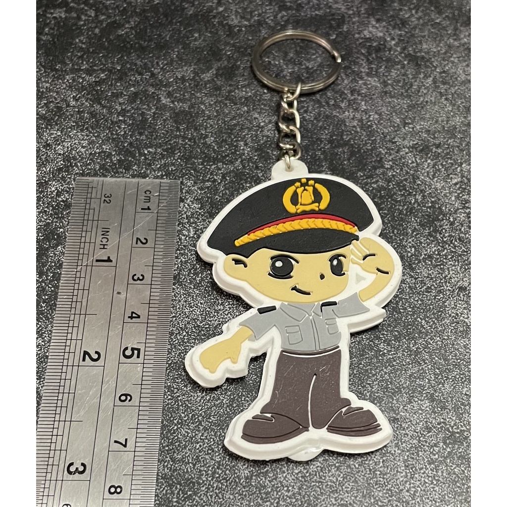 Gantungan Kunci Polis* (Orang) | Keychain|Gantungan Kunci Karet Police