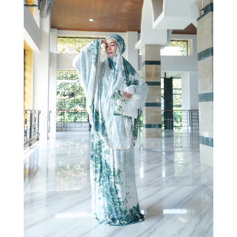 Mukena Dewasa Rayon Motif Tie Die Renda