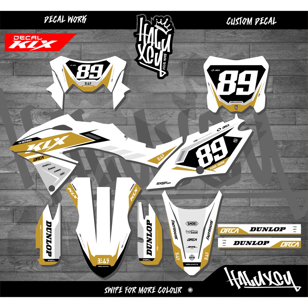 decal klx  bf full body super glossy - decal klx 150 bf desain simpel minimalis - decal klx haluxcy
