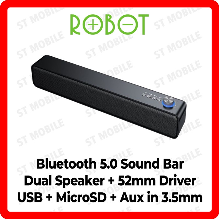 Speaker Bass Sound bar Robot Bluetooth 5.0 Wireless MicroSD USB Aux