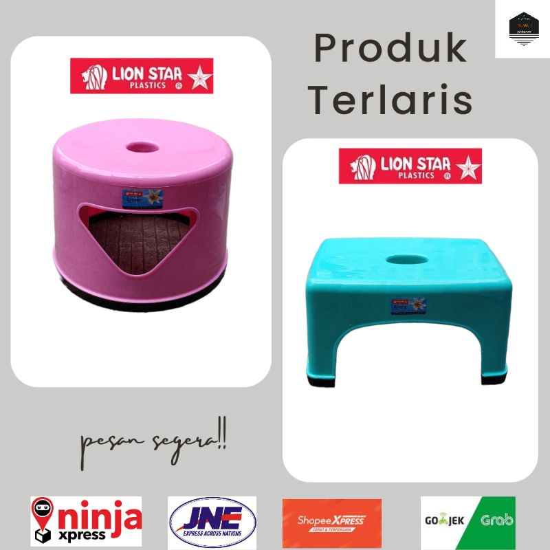 Lion Star Kursi Bangku Jongkok Bulat Kotak Segi Bangku Jongkok Lion Star Motif Keramik Bangku Plasti