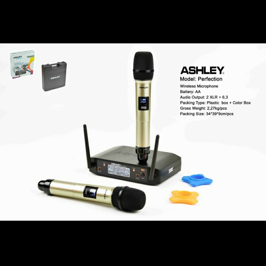 Mic Wireless Ashley Perfection / Pro voice / UK90 New / ULX9 / URD11 /  CK 121 Original Dual Microphone Handle Wireles