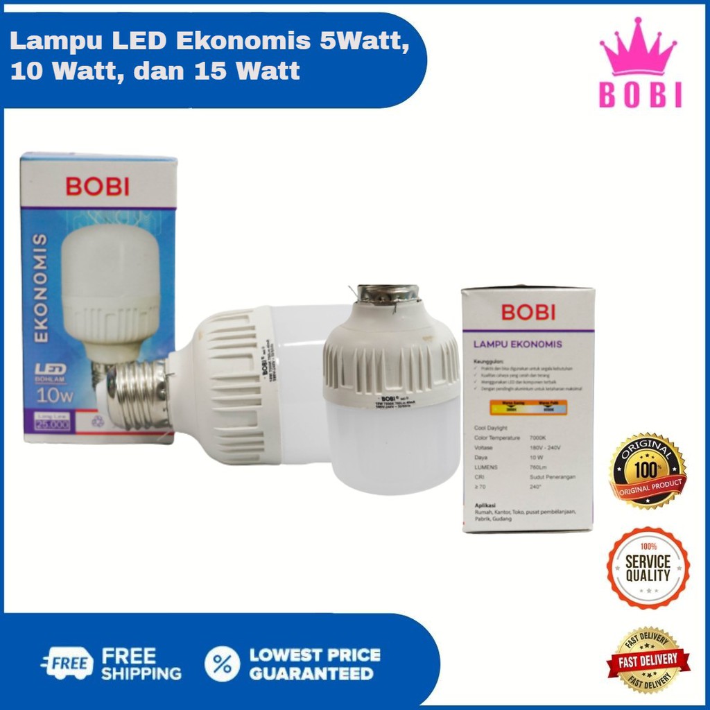 BIG SALE!!!!! Lampu LED Ekonomis / Lampu Bohlam BOBI / Watt Bervariasi - Lampu Hemat Energi