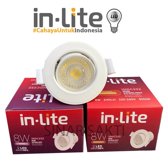 INLITE Lampu Spotlight Led 8W Lampu Downlight Led IN-LITE 8 W INDC232