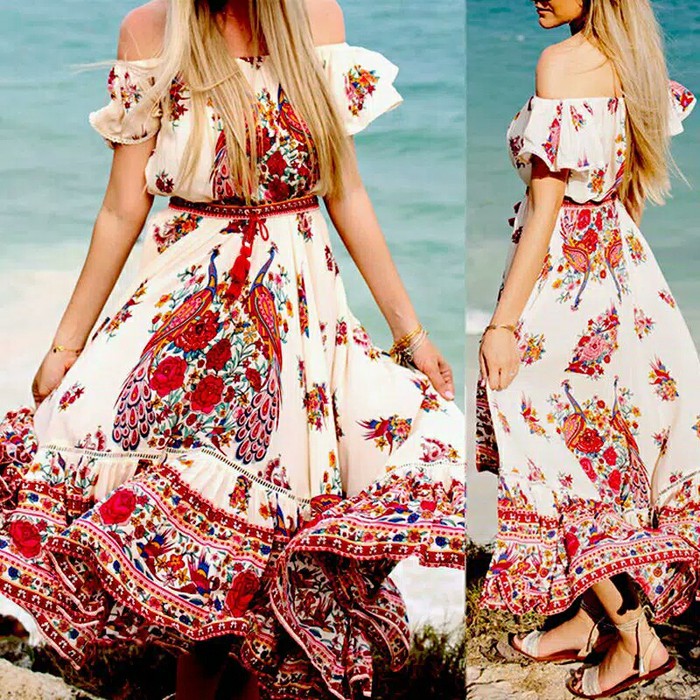 Dress Import Summer Vintage Party Beach Floral