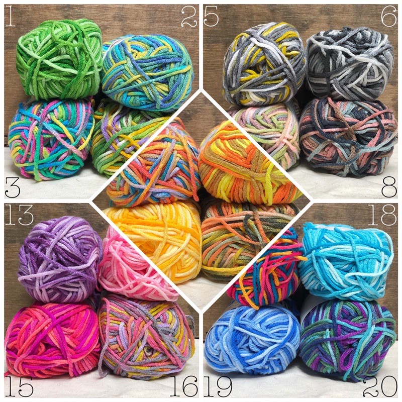 Benang Rajut Milko Katun Susu Sembur ( Ombre Milk Cotton ) gradasi