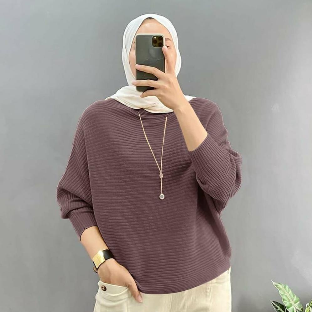 Sweater Lasperal Rajut Batwing | Blouse Wanita Rajut