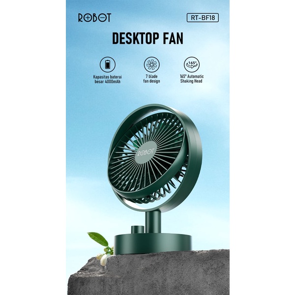 Robot RT-BF18 Mini Dekstop Fan Kipas Angin Meja / Portable Desktop Fan (New RT-BF12 RT-BF13)