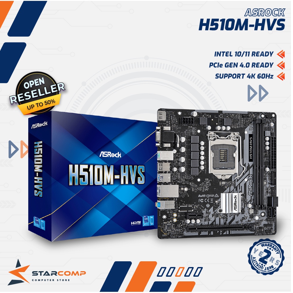 ASRock H510M-HVS MAINBOARD Intel LGA 1200 Gen 11 / Gen 10 H 510 M