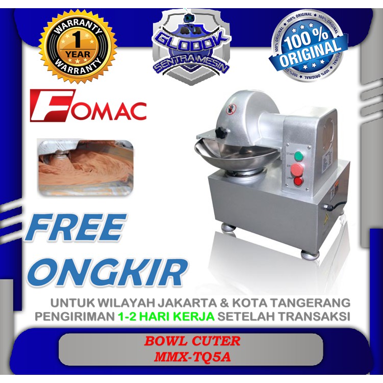 Mesin Pengaduk Adonan Daging Bakso Bowl Cutter MMX-TQ5A FOMAC