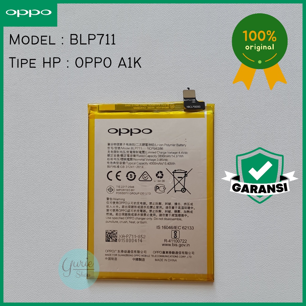 BATERAI BATTERY BATRE OPPO A1K BLP711 BLP-711 ORIGINAL