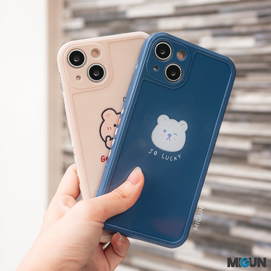 RICH &amp; LUCKY BEAR CASE iPhone 6 6+ 7 7+ 8 8+ X XS MAX XR 11 12 13 PRO MAX 12 13 MINI