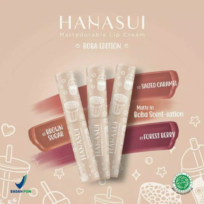 HANASUI MATTEDORABLE LIPCREAM &amp; Boba edition