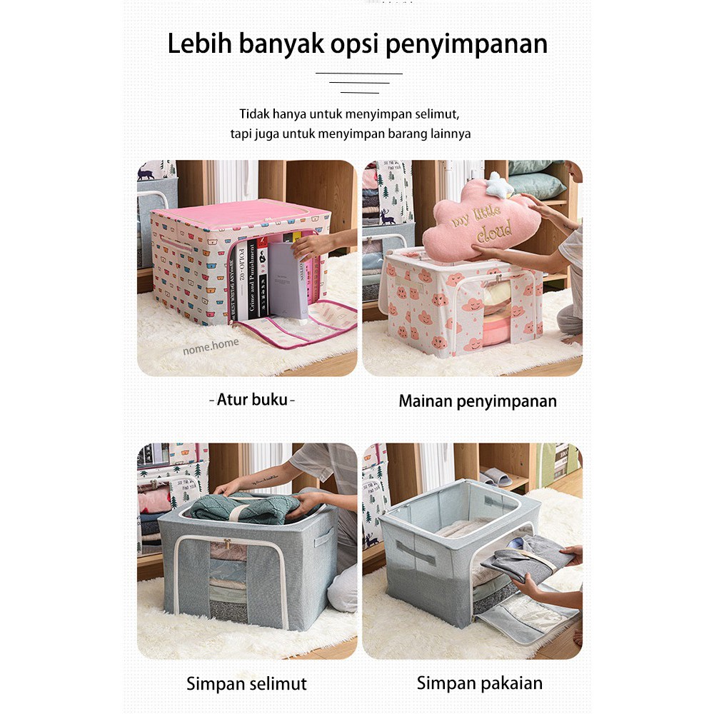 Dapat dilipat storage multifungsi 66L 72L 100L storage box baju tempat penyimpanan kotak serbaguna