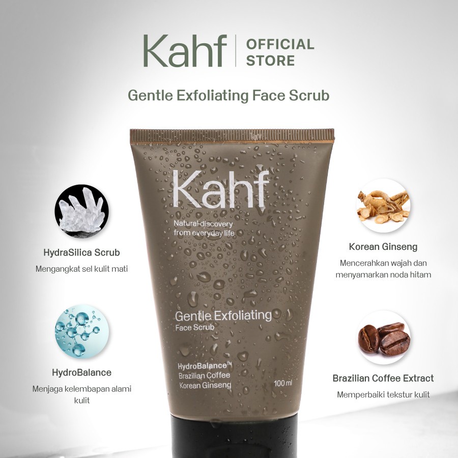 KAHF Paket Bebas Minyak Komedo dan Noda Hitam ( Face Wash Comedo + Face Scrub + Sunscreen )