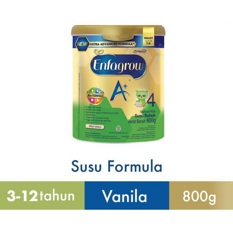 Enfagrow A+ 4 800gr Vanila/Madu /Susu Pertumbuhan Enfagrow A+ Tahap 4 800gr