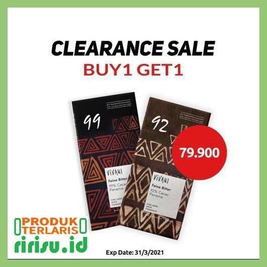 

8Tuf78F7- Paket Organic Dark 92 % & Dark 99% Cocoa Vivani 80 G (Buy 1 Get 1) 7Ti7Tgjtu-