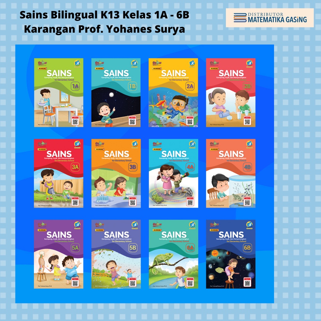 Jual Buku Sains Gasing Bilingual K13 Sd Kelas 1a 6b Karangan Prof Yohanes Surya 12 Buku 6150