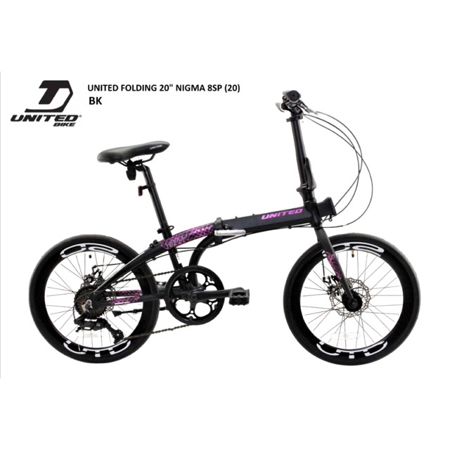 Sepeda Lipat United Nigma 8 Speed Folding Bike United 8 Speed Alloy