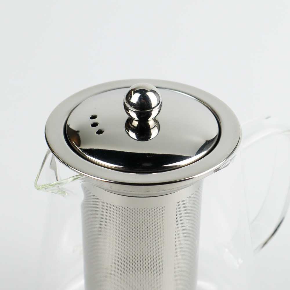 Teko Pitcher Teh Kopi Kaca Aesthetic Dengan Saringan Stainless Ceret Kaca Anti Panas Chinese Teapot Maker One Two Cups