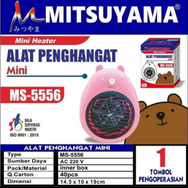 Kipas Angin Portbale Penghangat Ruangan Ms-5556 Mitsuyama