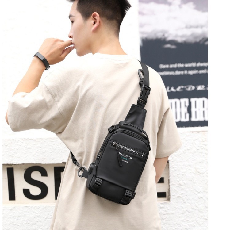 Tas Selempang Pria Tas Kanvas Tas Sling Bag HAOSHUAI ORI 100% - (HSFF)