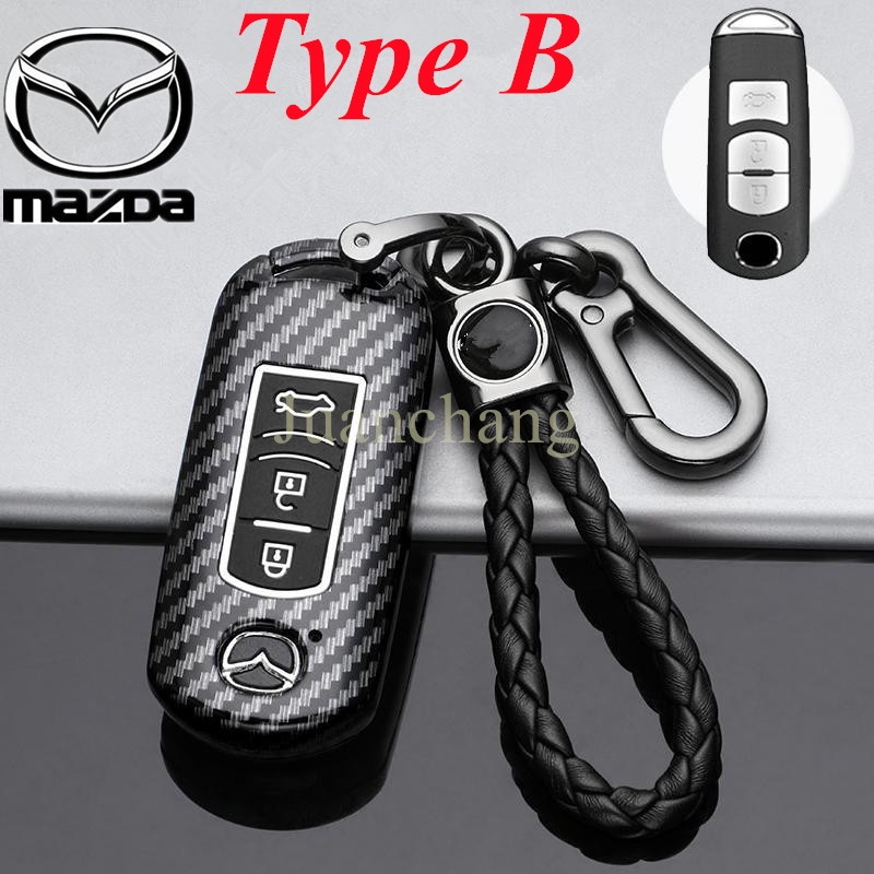 Case Kunci Mobil Bahan ABS Carbon Fiber Untuk Mazda 2 3 6 Atenza Axela Demio CX-5 CX-5 CX-3 CX-7 CX-9 2015 Mx-8 2018
