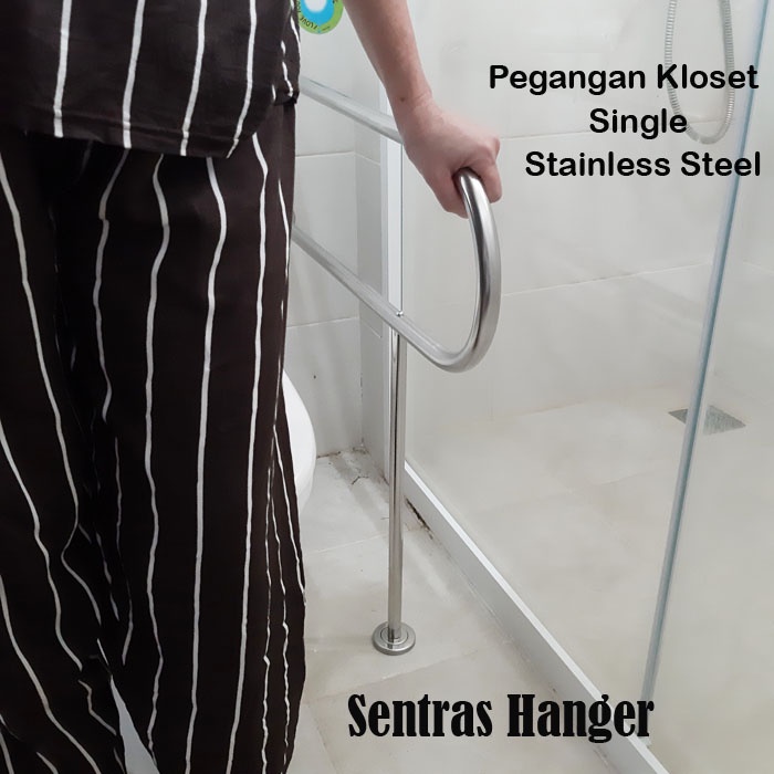 Pegangan Kloset Single, Stainless Steel