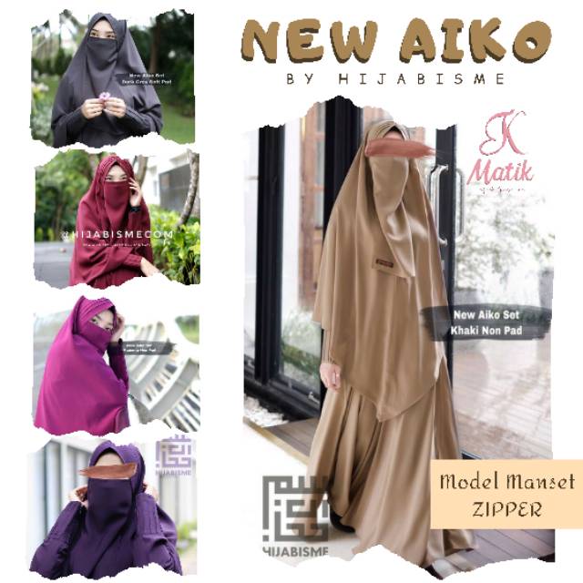 Gamis NEW AIKO SET DRESS by HIJABISME ( model manset zipper )