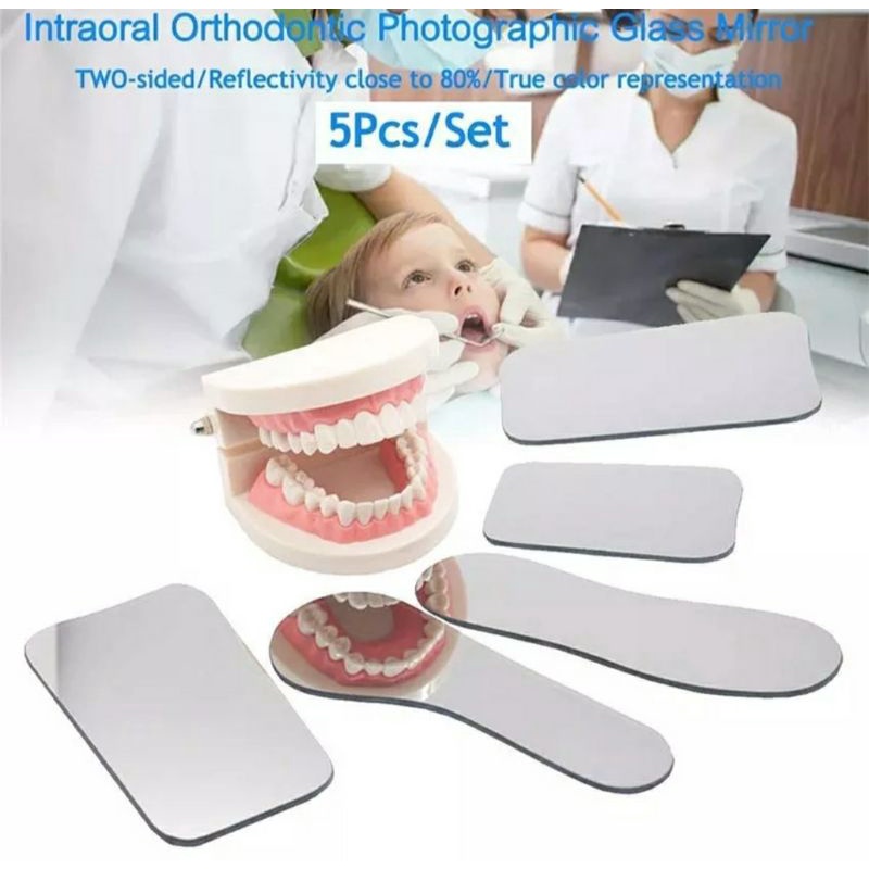 KACA OKLUSAL Stainless Steel Dental Mirror photography isi 5 Pieces Kaca intra oral