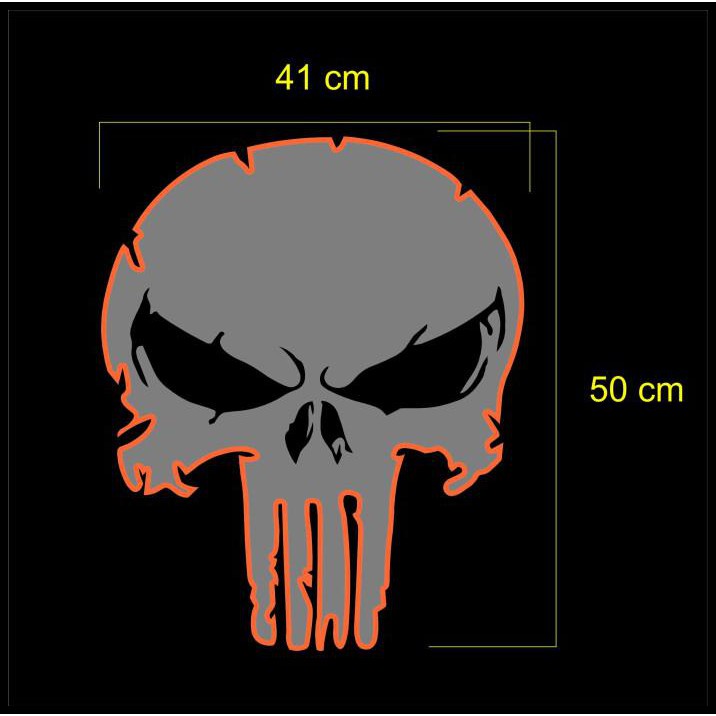 

Sticker Skull Punisher Custom 2 Warna 50Cm- Sticker Cutting